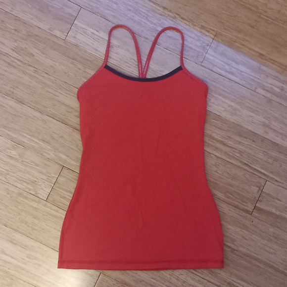 lululemon athletica Tops - LULULEMON Orange Tank Top! - Size 4- Power Y Racer Back